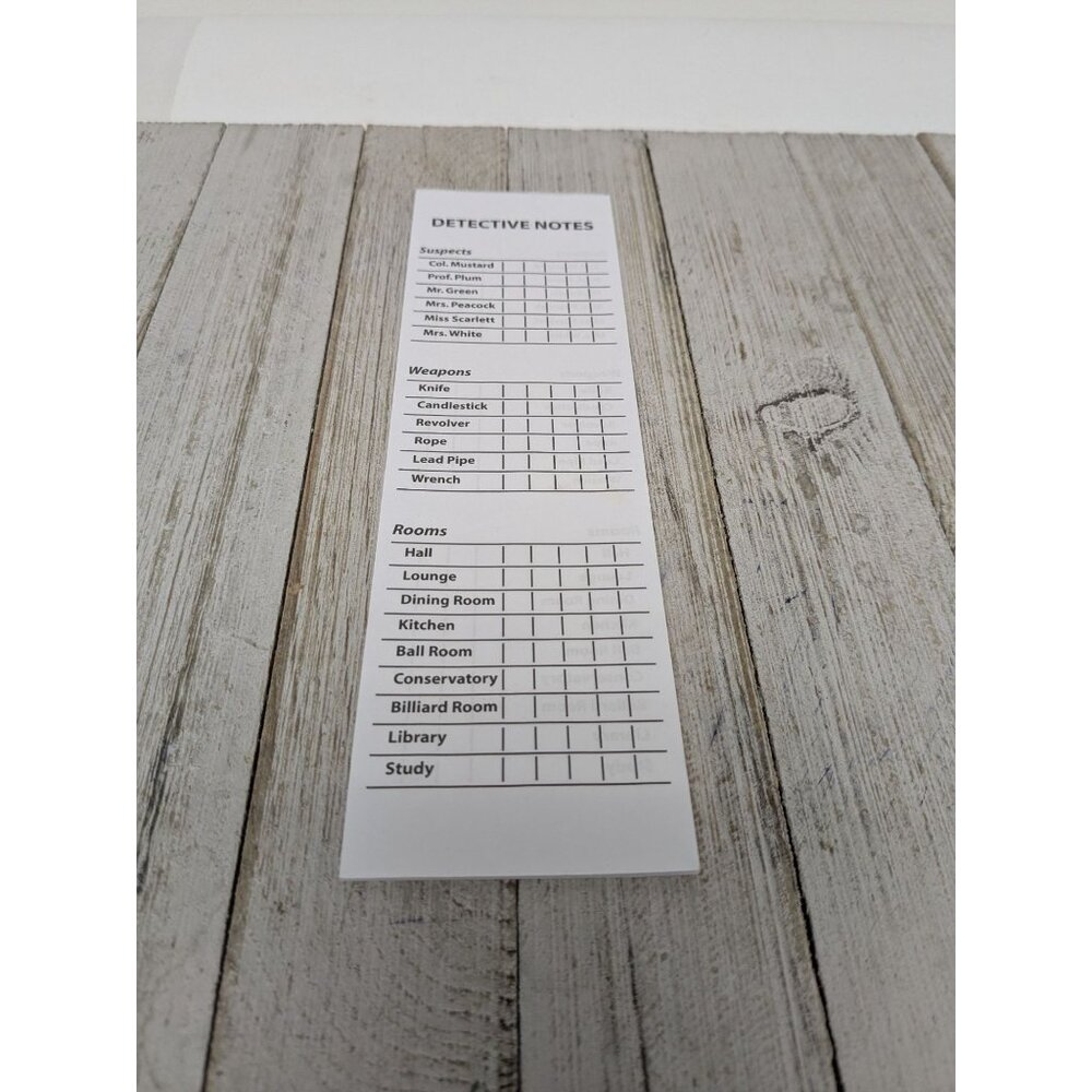 2009 Classic Clue Board Game Replacement Parts Detective Notes